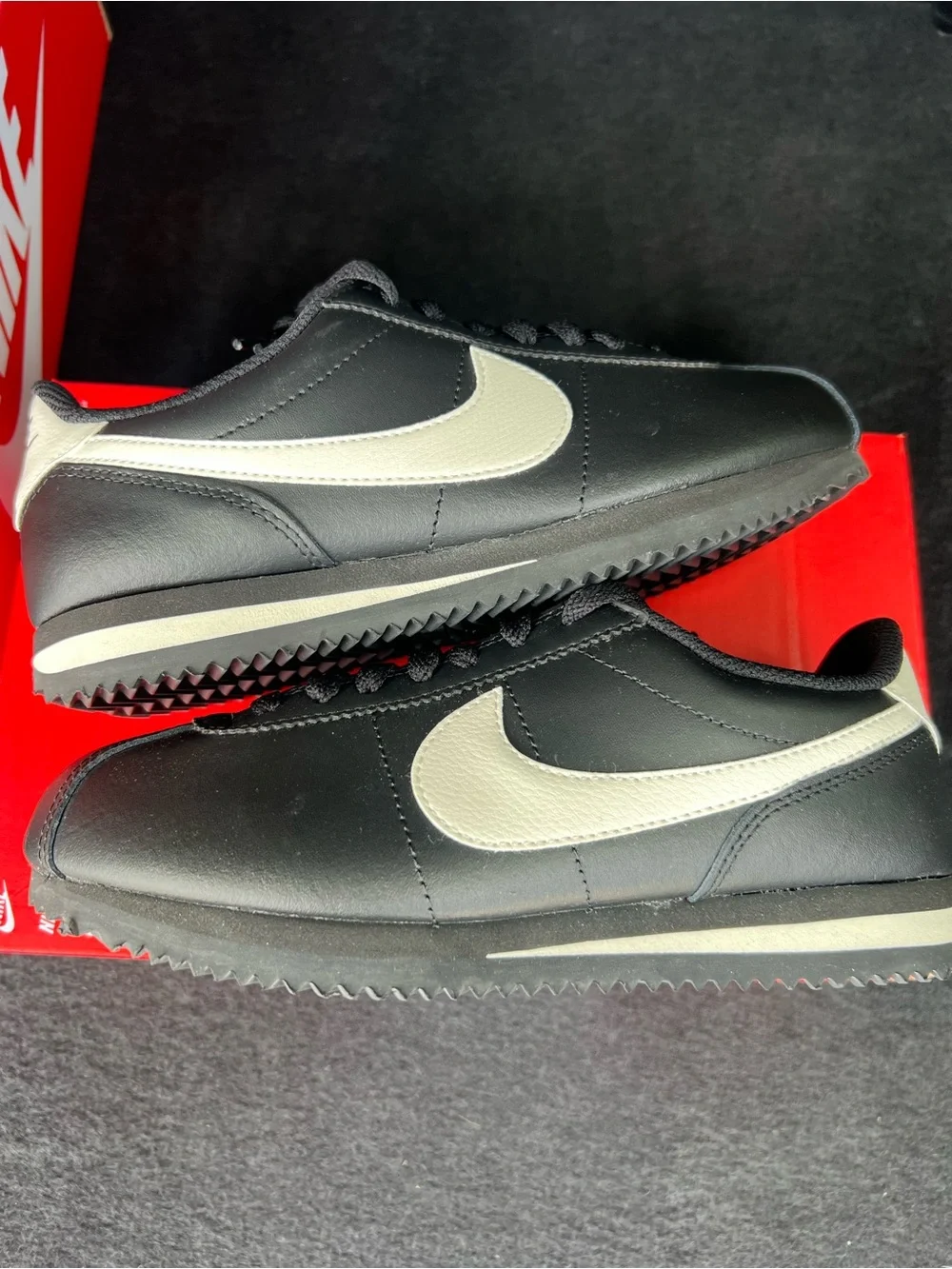 Nike Cortez Black Pale Ivory Sneaker Women's Size 6 DN1791-006 - Picture 3 of 8